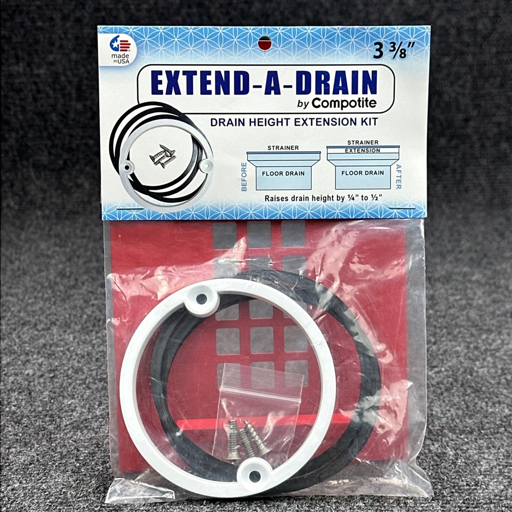 Extend A Drain 3-3/8" Drain Height Extension Kit 1/4" to 1/2" Shower Sink & Tub